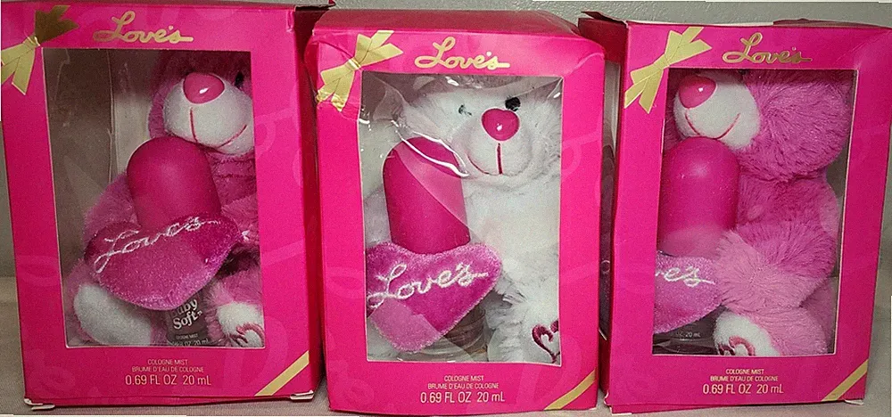 Love's Baby Soft Fragrance Bear Gift Set of 3 Cologne Mists By Dana VINTAGE NOS